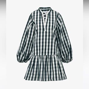 Tanya Taylor Black and White Checkered Dress